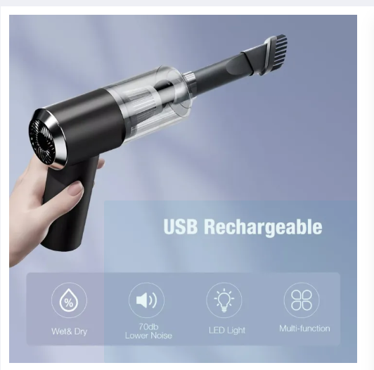 High Power 3-in-1 Portable Vacuum Cleaner – Cordless, Rechargeable Vacuum Cleaner for Car, Home & Interiors